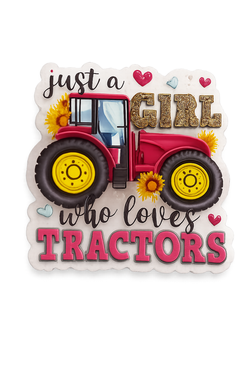 Just a Girl Who Loves Tractors Badge Reel