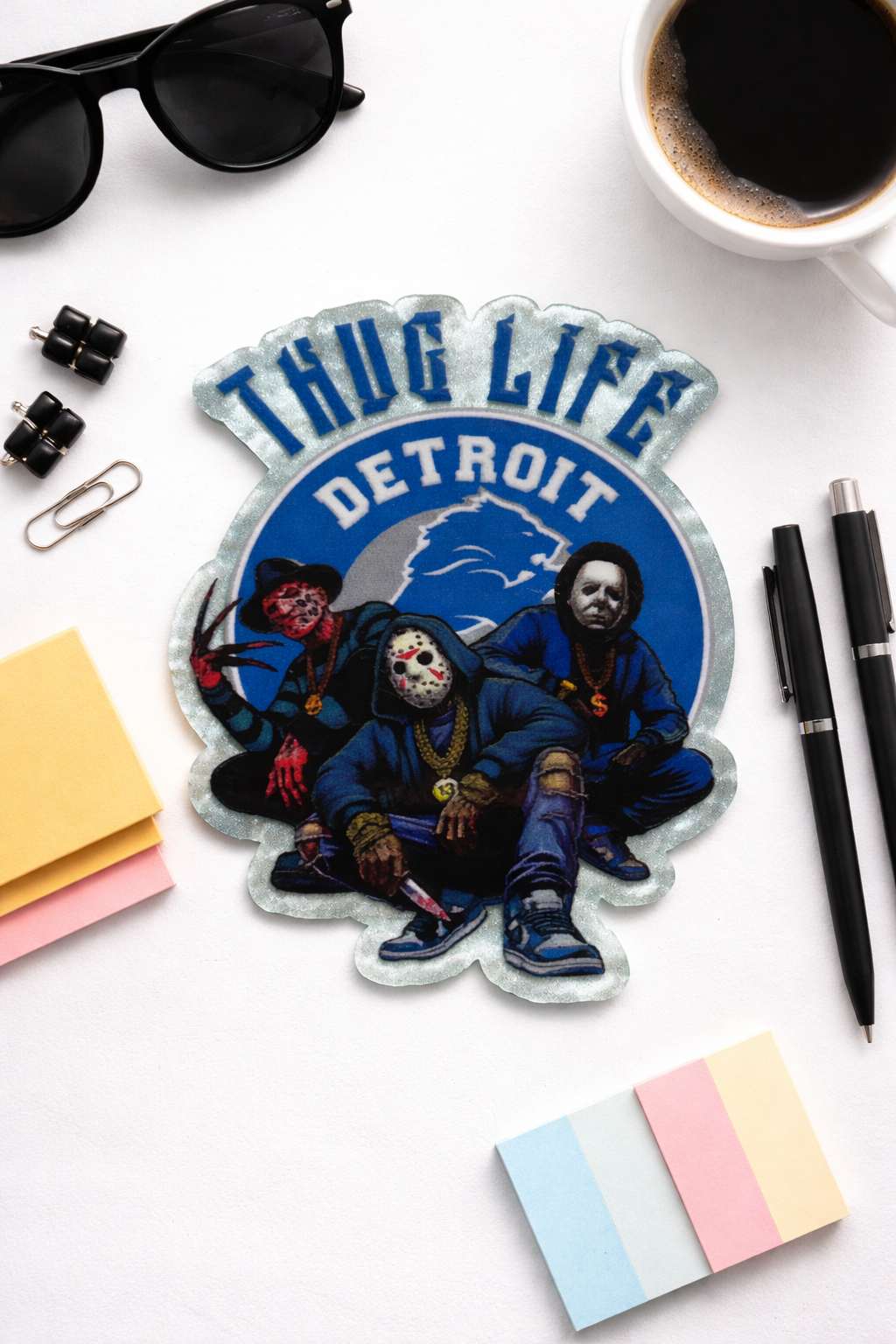 Thug Life Detroit Horror Sticker