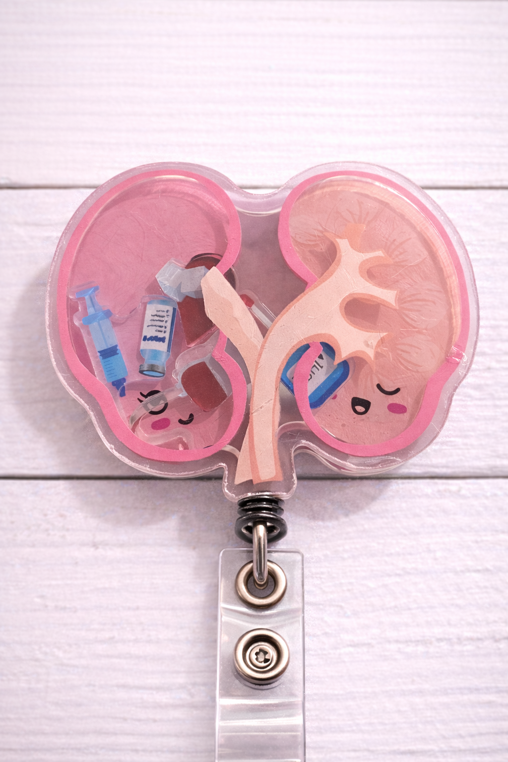 Cute Kidney Badge Reel – Medical Shaker