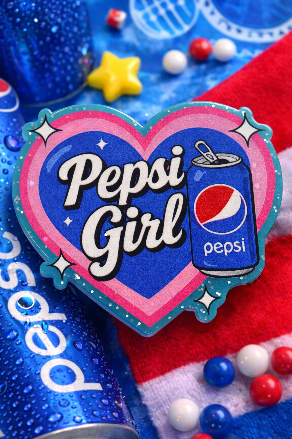 Soda Girl Heart Badge Reel