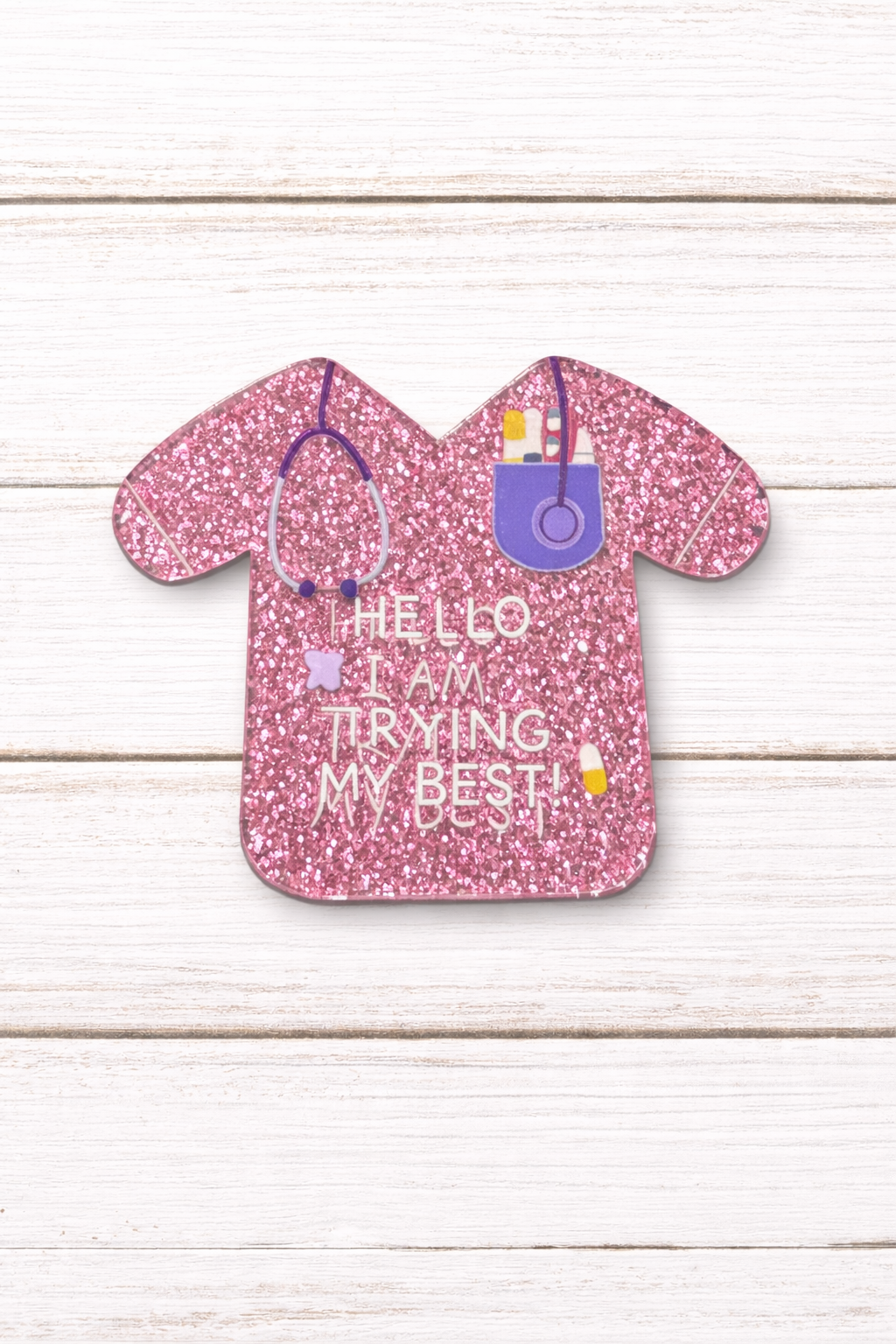 Hello I Am Trying My Best Badge Reel