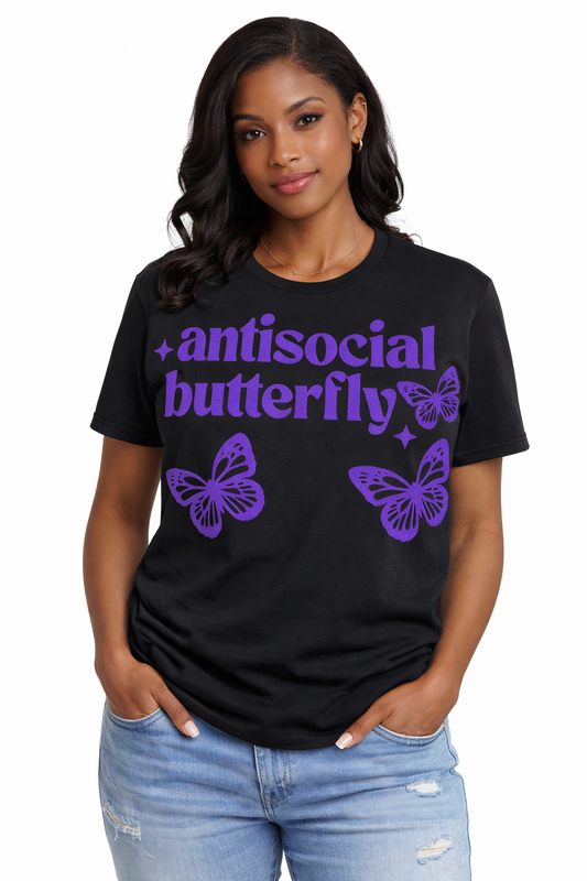 Antisocial Butterfly T-Shirt – Funny Introvert Shirt – Butterfly Graphic Tee
