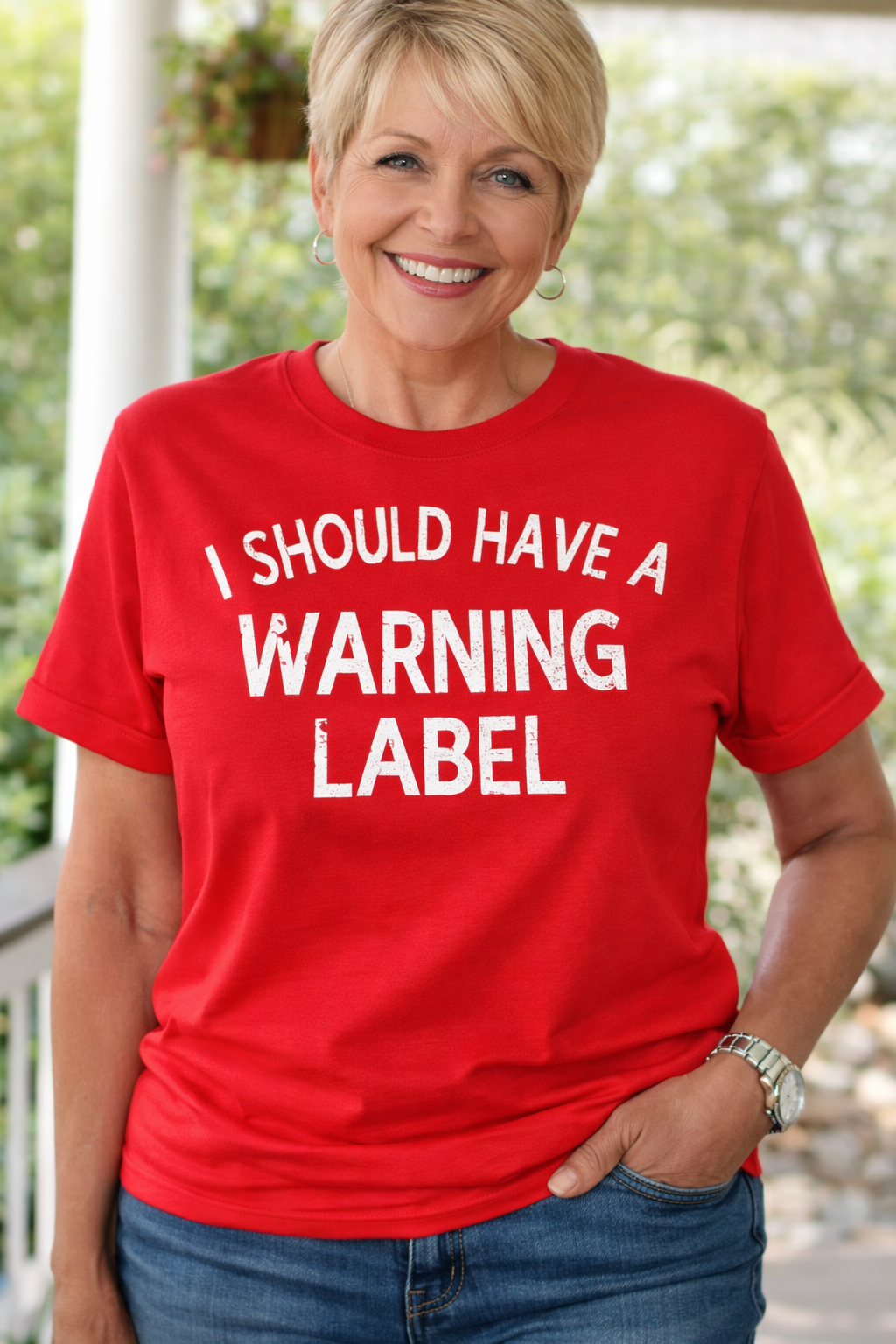 I Should Have a Warning Label Funny T-Shirt | Sarcastic Humor Shirt