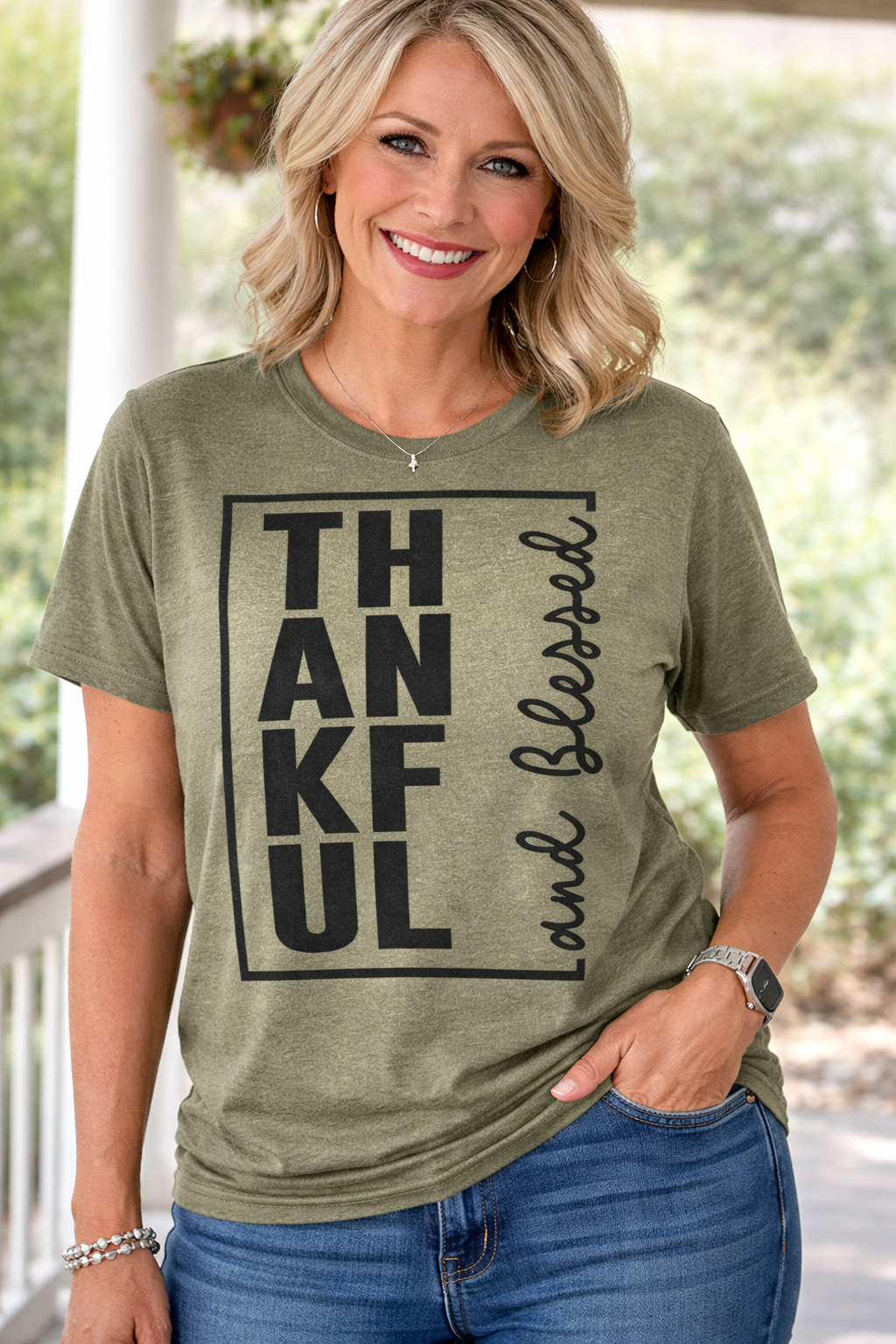 Thankful and Blessed Christian T-Shirt | Faith Inspired Gratitude Shirt