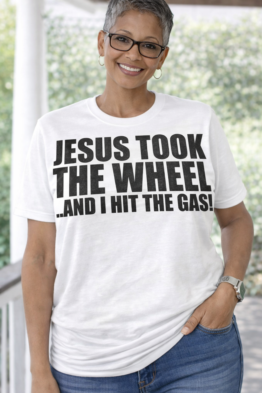 Jesus Took the Wheel and I Hit the Gas Funny Christian T-Shirt