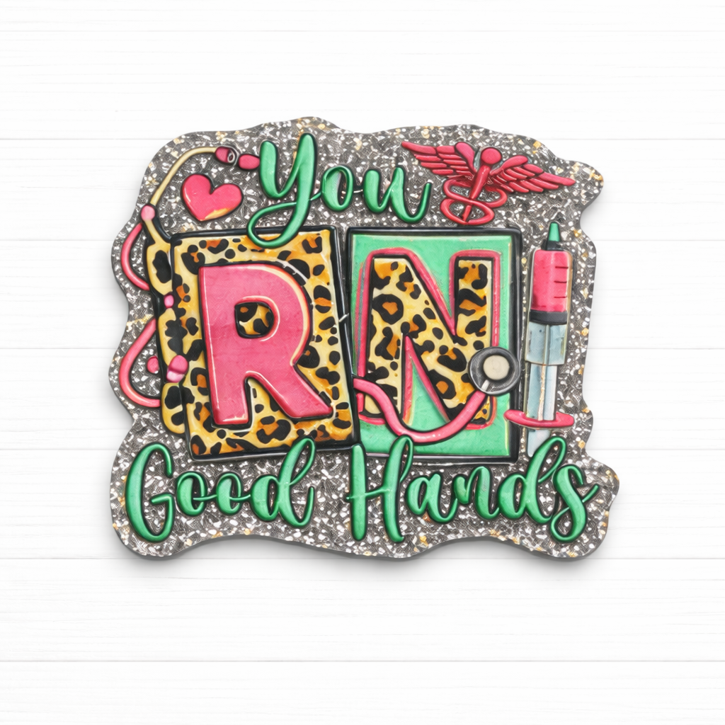 RN Good Hands Badge Reel – Registered Nurse Badge