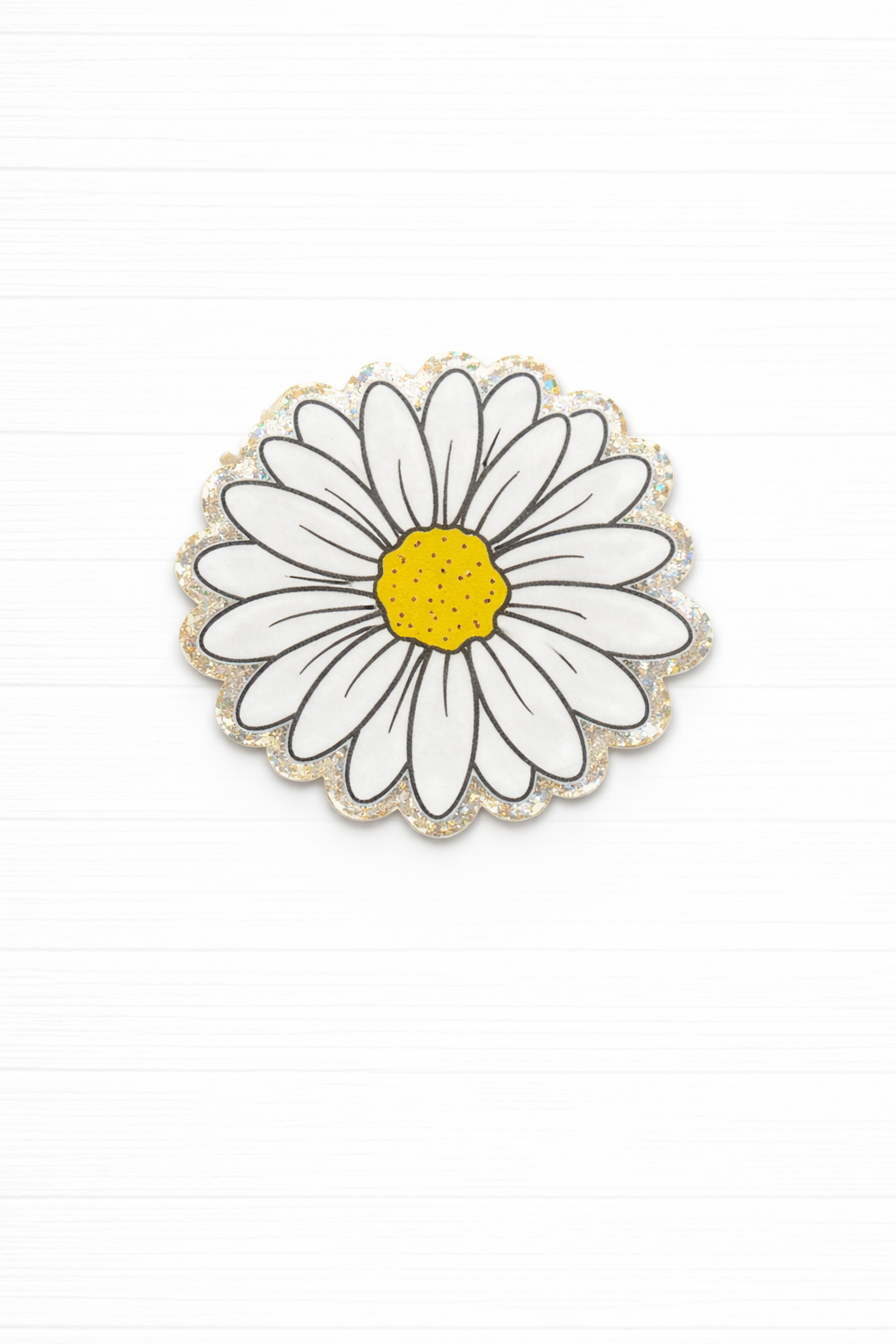 White Daisy Badge Reel Topper | Floral Acrylic Badge Reel