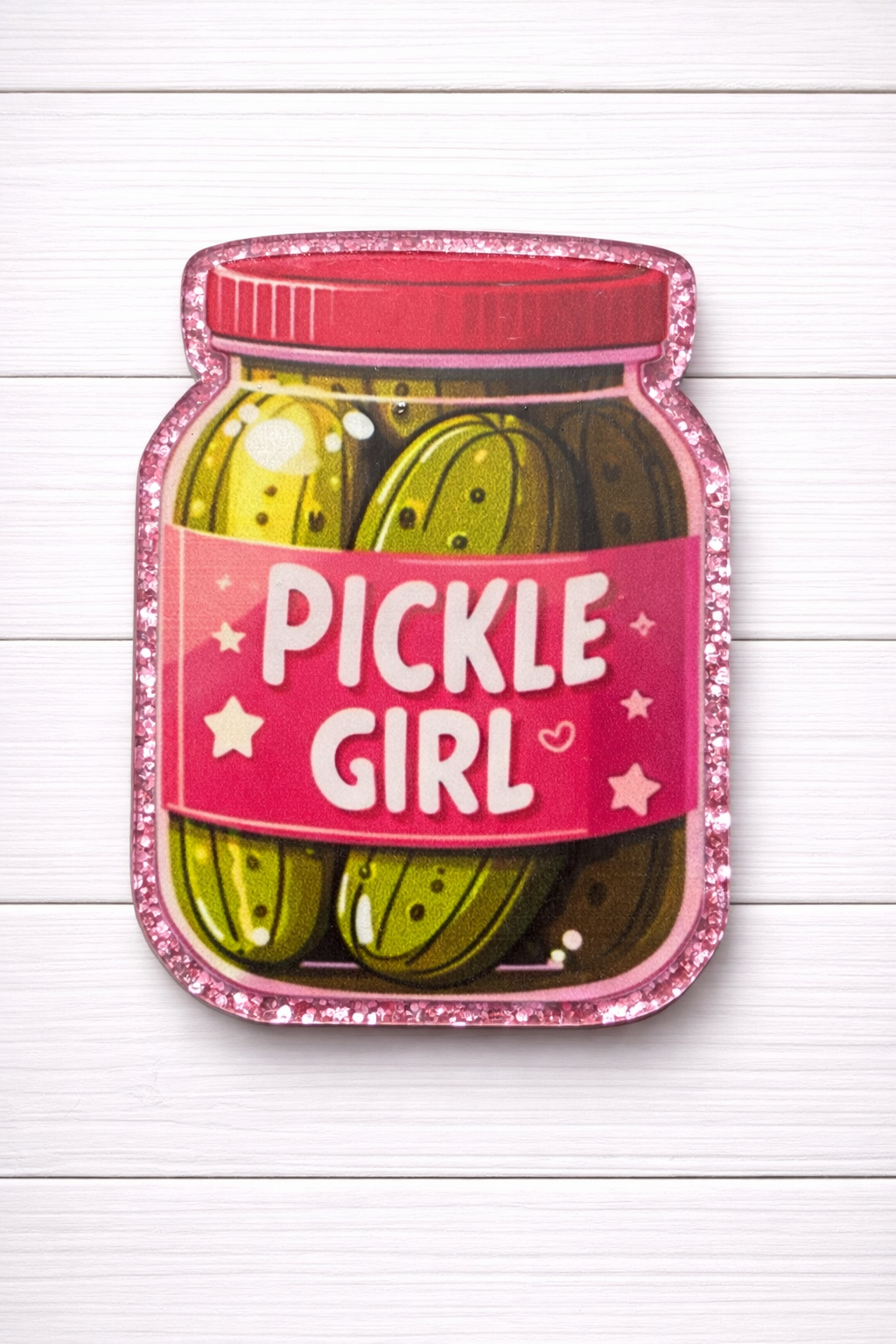 Pickle Girl Badge Reel | Funny Pickle Jar Badge