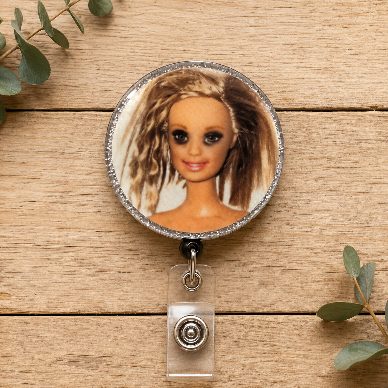 Doll Face Badge Reel