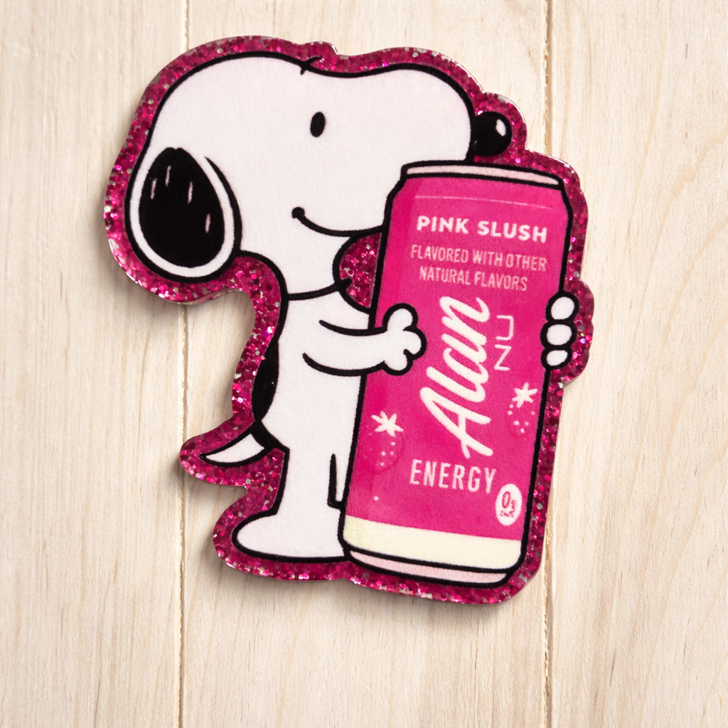 Snoopy Energy Drink Badge Reel