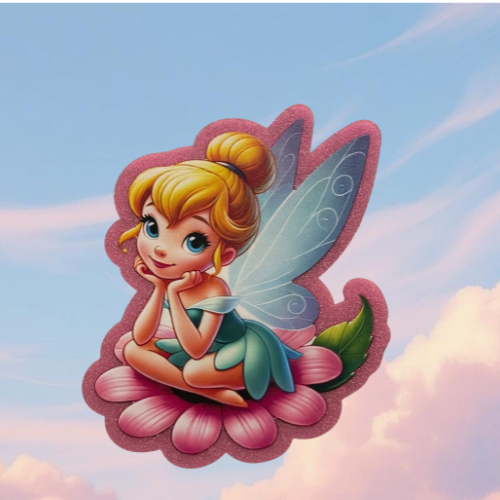 Fairy Princess Large Acrylic | Pink Fairy Wall Decor | Fairy Key Holder or Door Hanger | Pastel Fairy Room Decor | Desk Decor (Not a Badge Reel