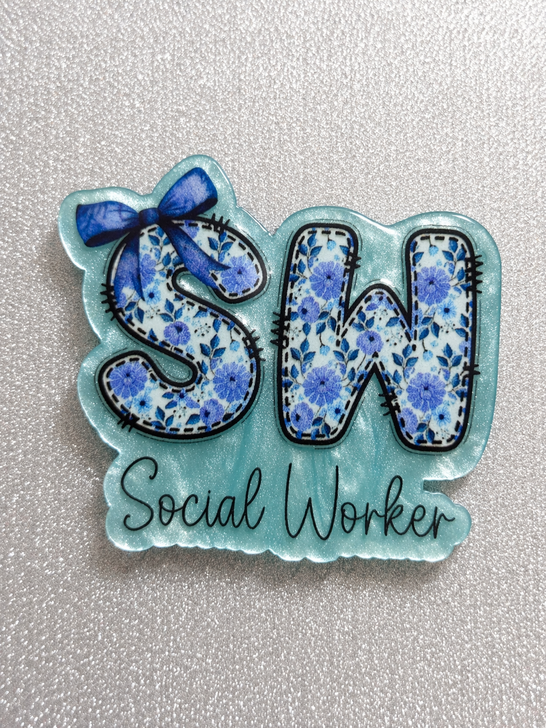 SW Social Worker Badge Reel