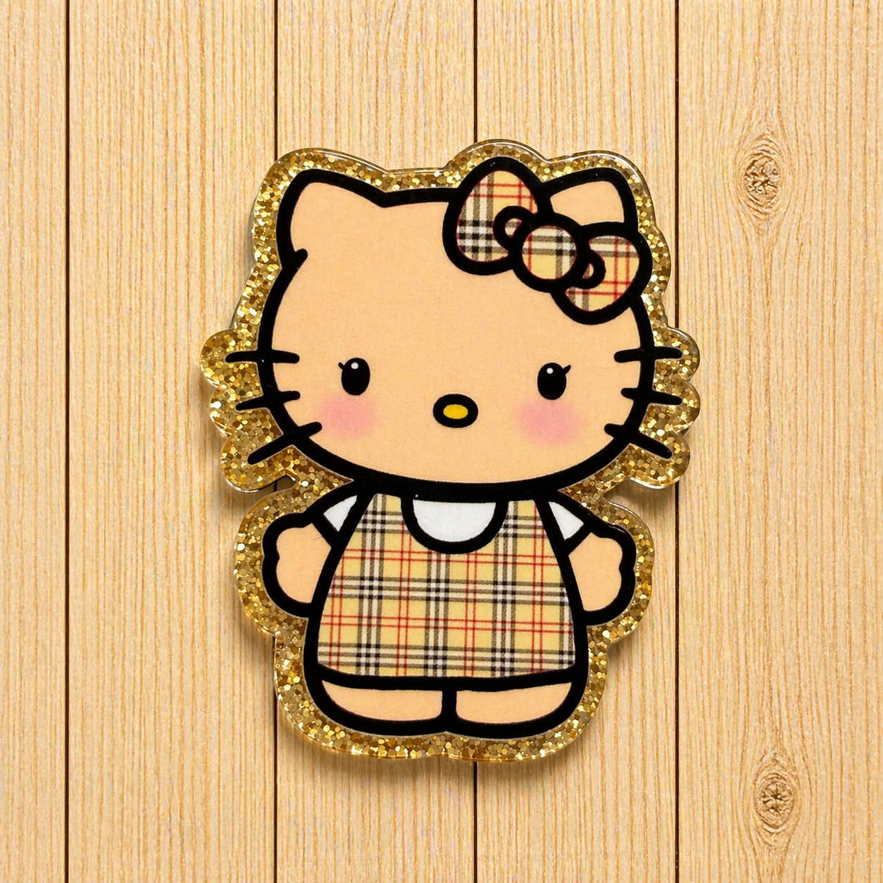 Plaid Hello Kitty Badge Reel |