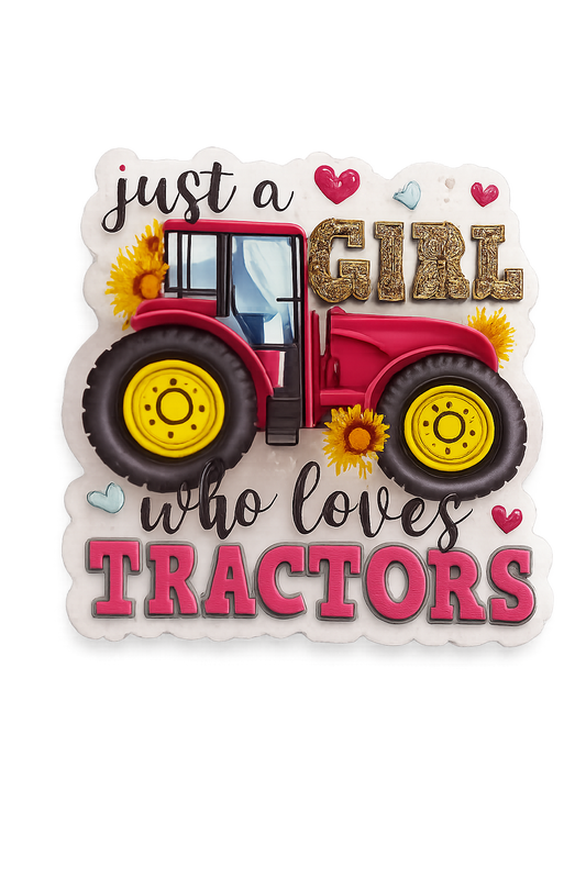 Just a Girl Who Loves Tractors Badge Reel