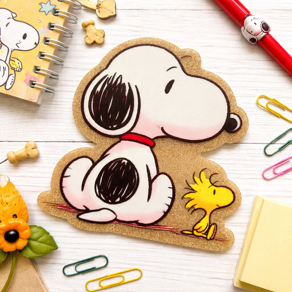 Snoopy & Woodstock Large Acrylic | Peanuts Desk Decor | Cartoon Character Acrylic | Office Decor (Not a Badge Reel)