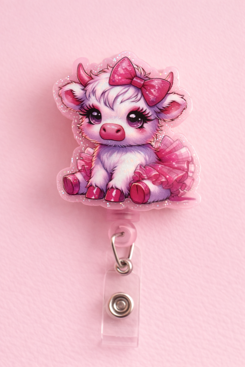 Pink Cow Badge Reel