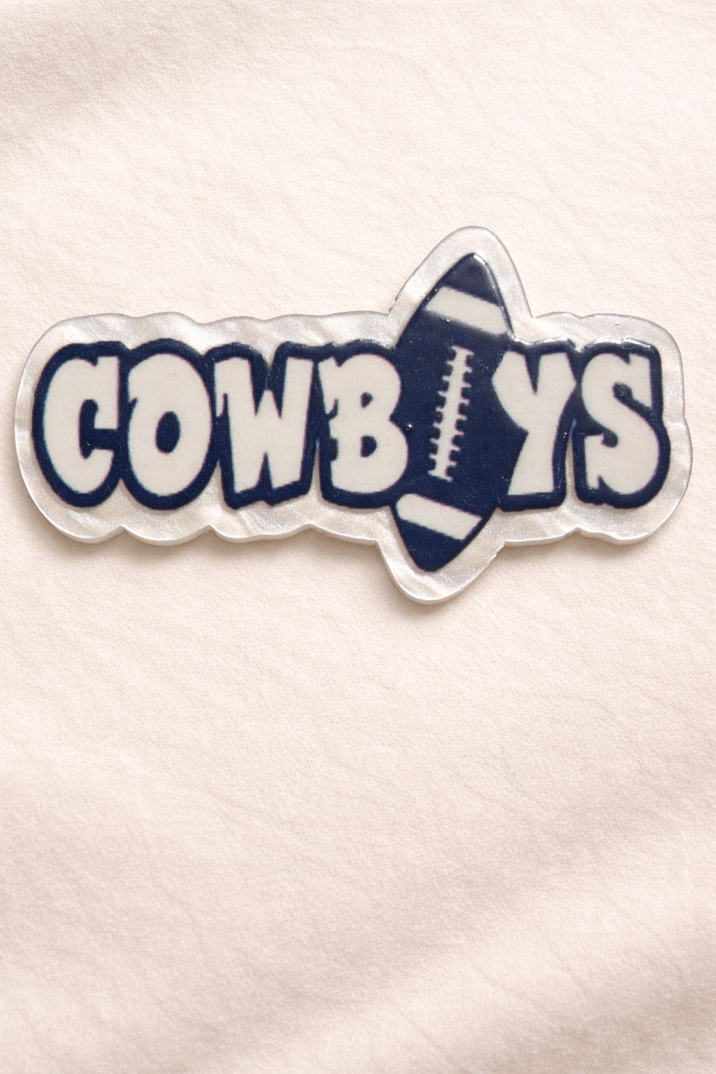 Cowboys Football Acrylic Badge Reel/ key Chain/Topper
