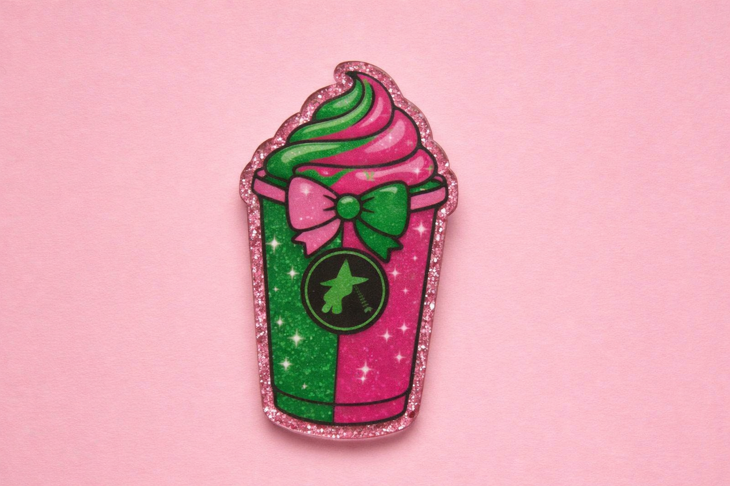 Pink & Green Drink Badge Reel