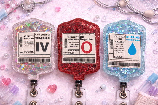 IV Bag Badge Reel Shaker – Glitter Nursing & Phlebotomy