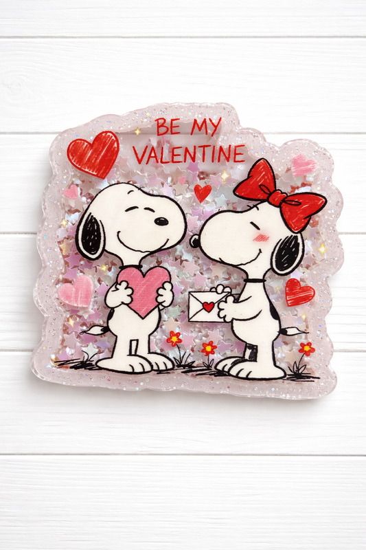 Snoopy Be My Valentine Badge Reel – Cute Cupid Hearts
