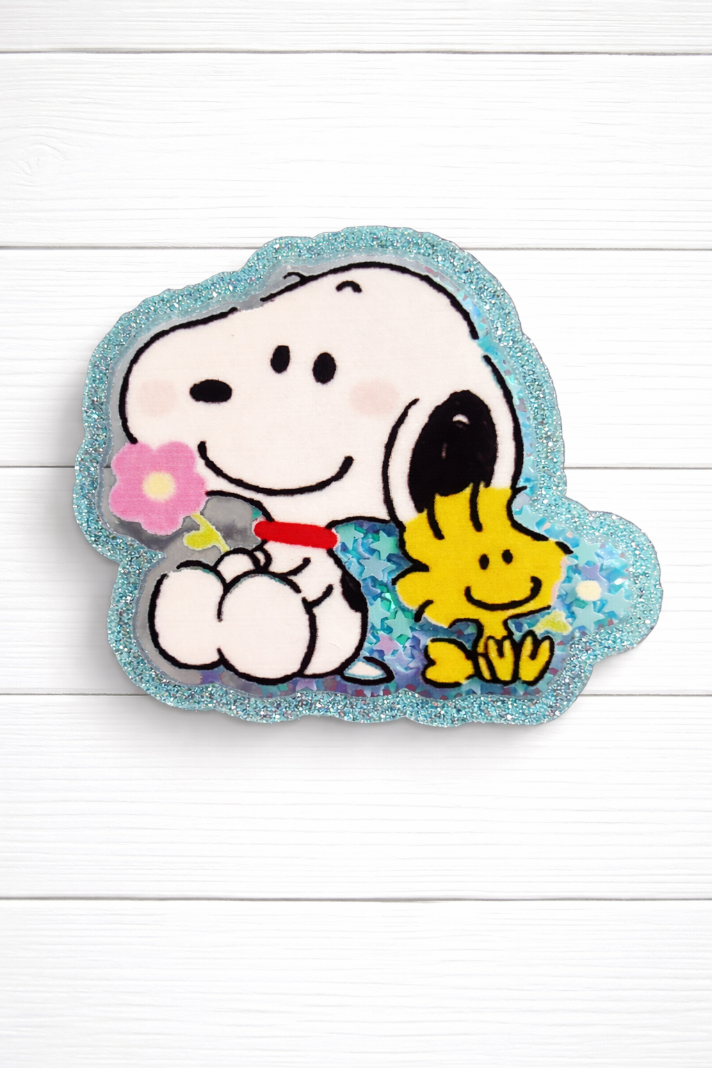 Snoopy & Woodstock Glitter Badge Reel