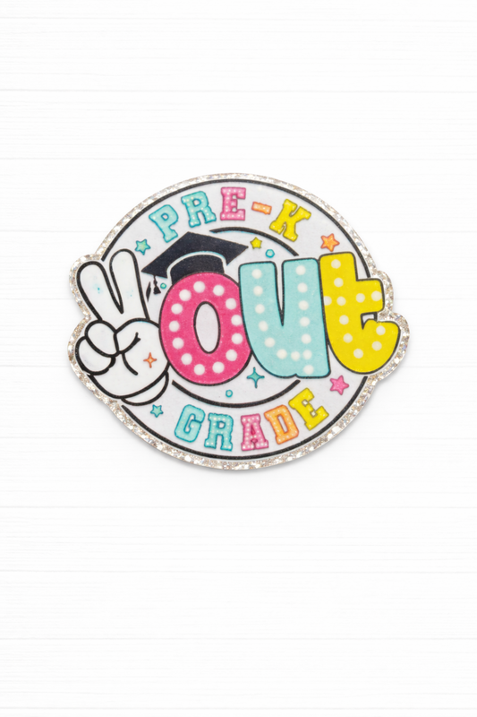 Pre-K Out Grade Badge Reel Topper | Preschool Graduation Badge Reel