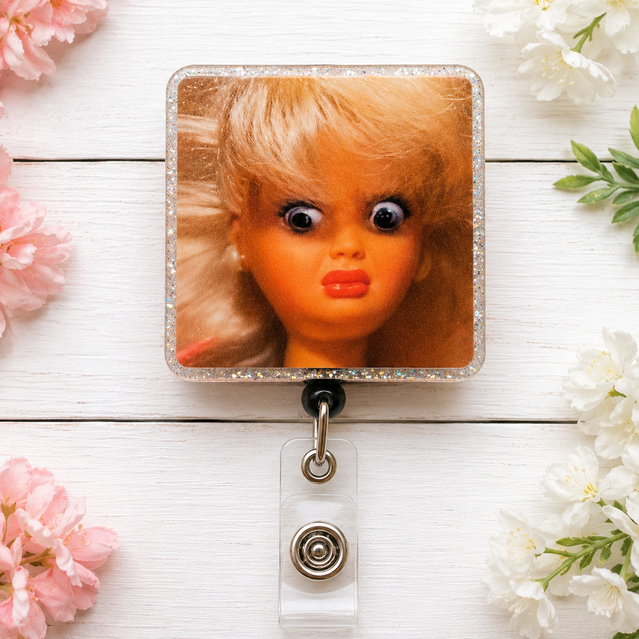 Doll Face Badge Reel
