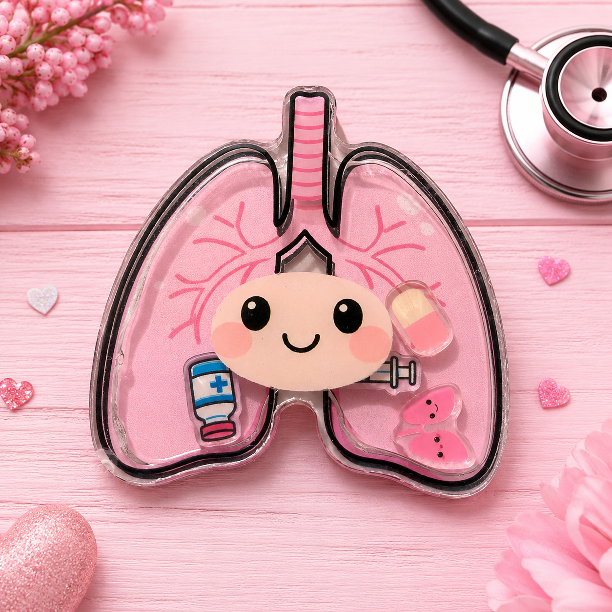 Lung Shaker Badge Reel | Respiratory Therapist Badge
