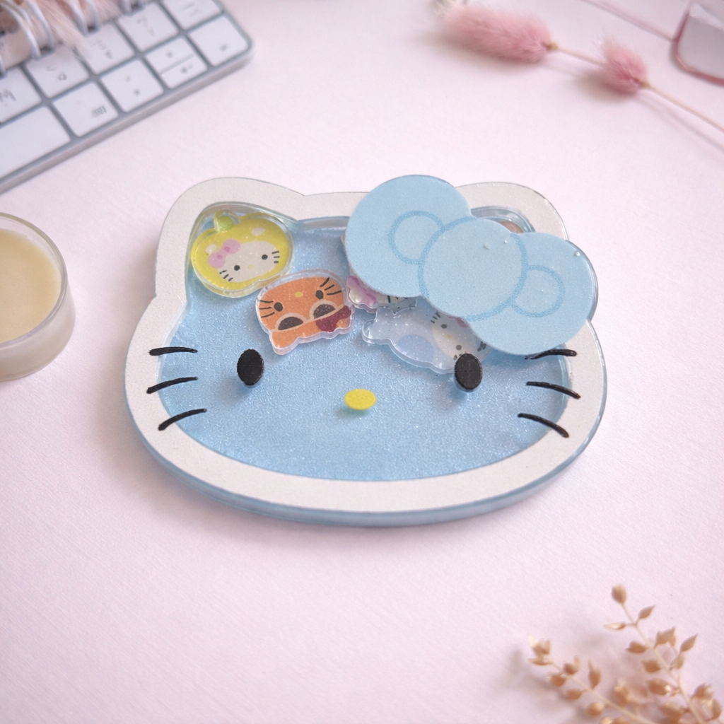 Kitty Shaker Acrylic | Bow Kitty Shaker | Badge Reel