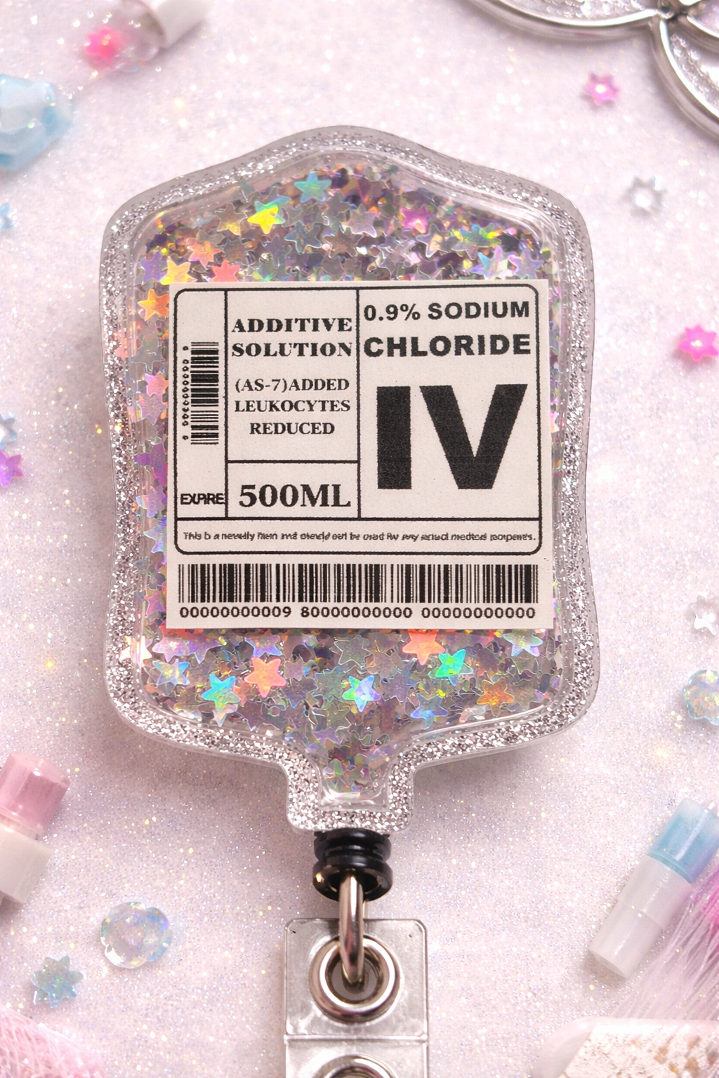 IV Bag Badge Reel Shaker – Glitter Nursing & Phlebotomy