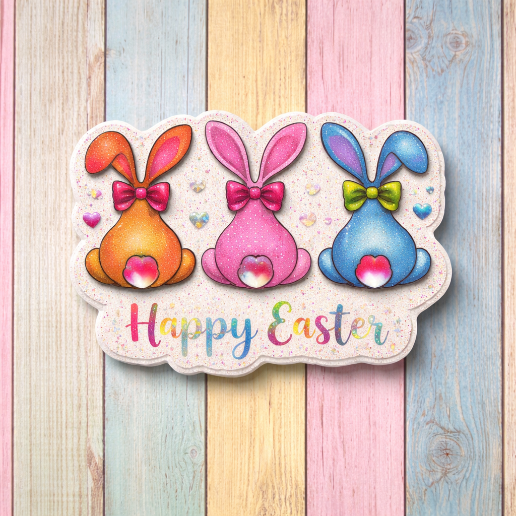 Happy Easter Bunny Badge Reel