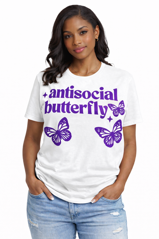 Antisocial Butterfly T-Shirt – Funny Introvert Shirt – Butterfly Graphic Tee