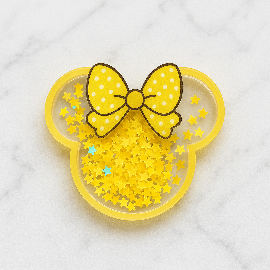 Mouse Glitter Shaker Badge Reel