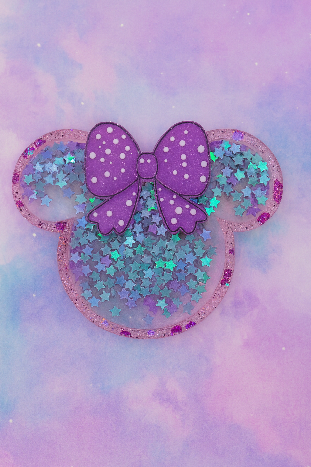 Mouse Glitter Shaker Badge Reel