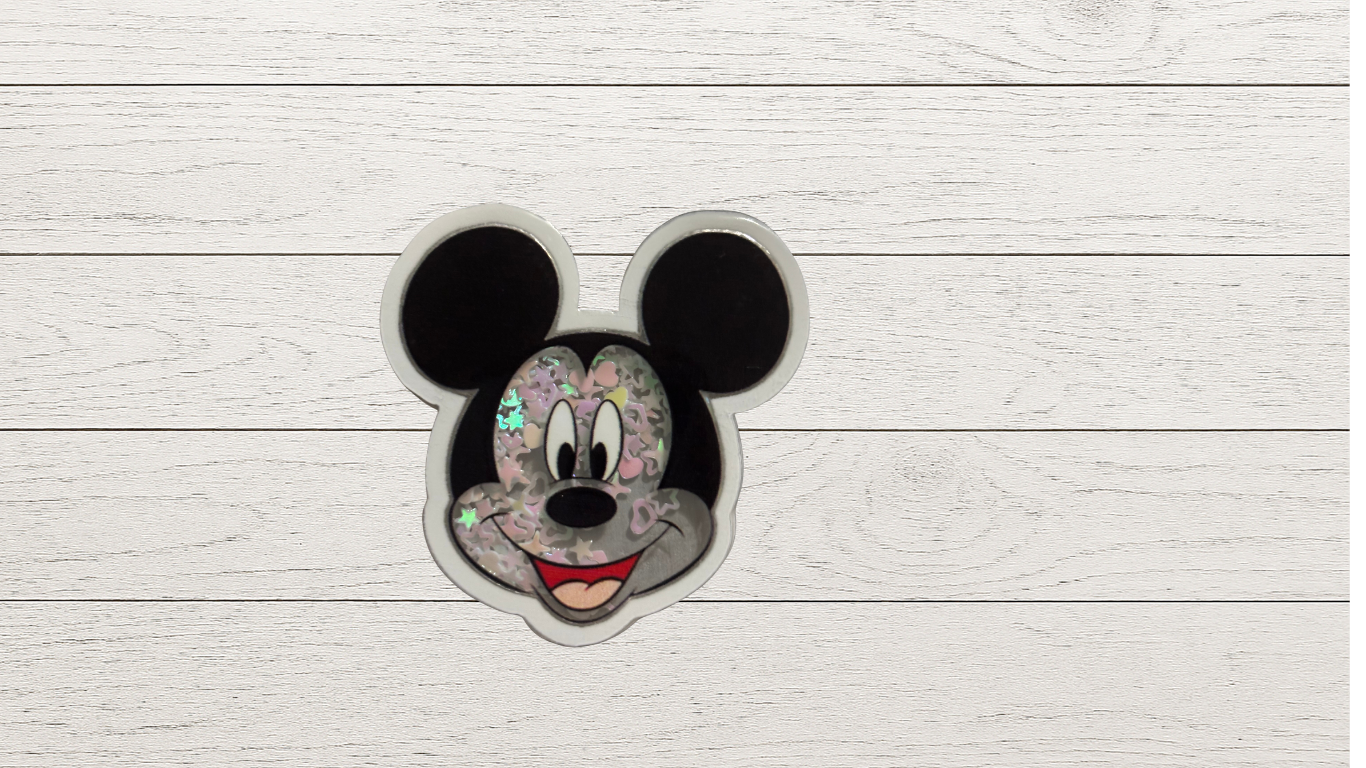 Mouse Inspired Glitter Badge Shaker