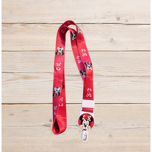 Red Cartoon Mouse Print Lanyard