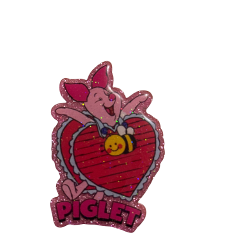 Piglet  & Heart Badge Reel